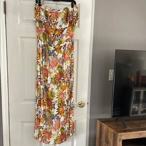 Bleu Rod Beattie floral strapless maxi dress